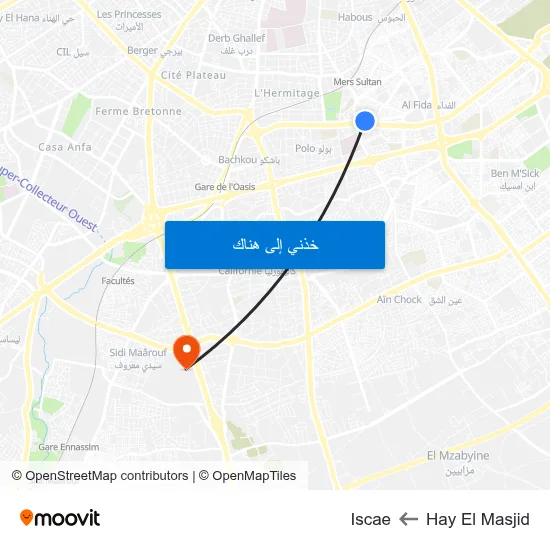 Hay El Masjid to Iscae map