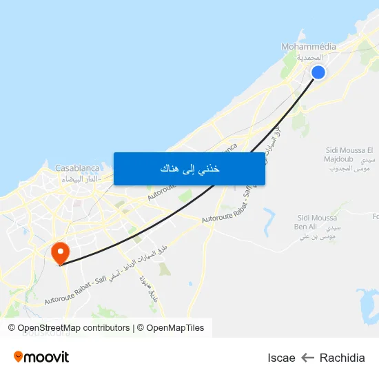 Rachidia to Iscae map