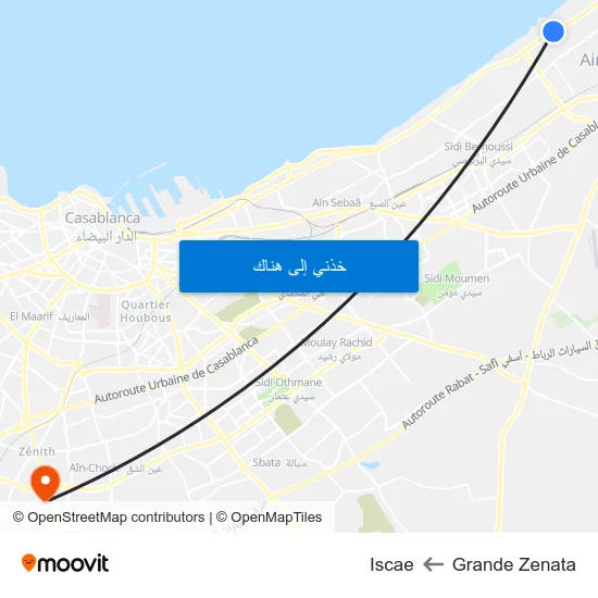 Grande Zenata to Iscae map