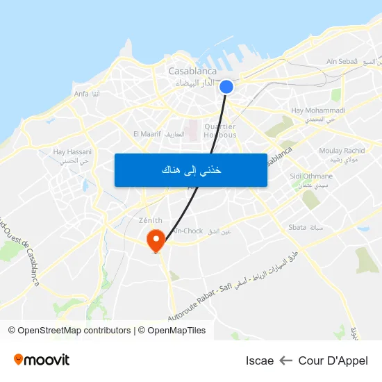 Cour D'Appel to Iscae map