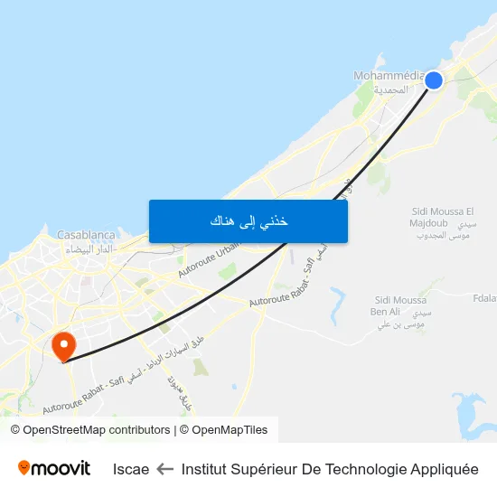 Institut Supérieur De Technologie Appliquée to Iscae map