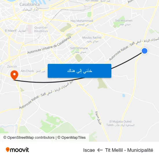 Tit Mellil - Municipalité to Iscae map