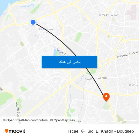 Sidi El Khadir - Boutaleb to Iscae map