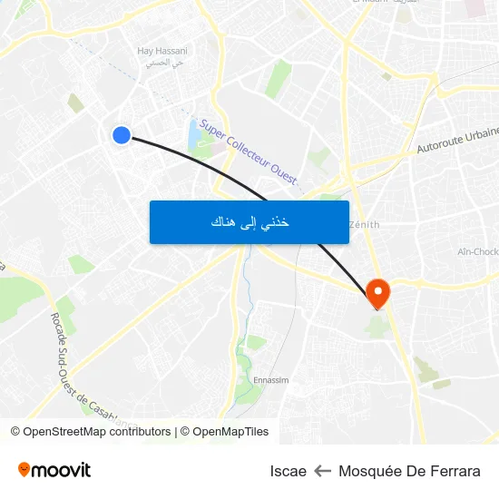 Mosquée De Ferrara to Iscae map