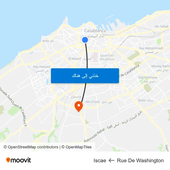 Rue De Washington to Iscae map