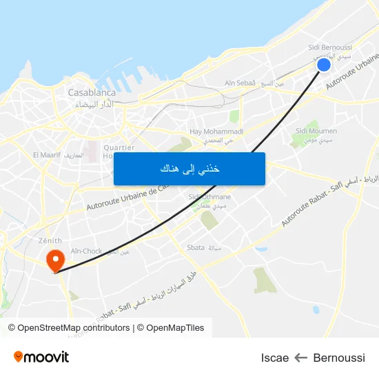 Bernoussi to Iscae map