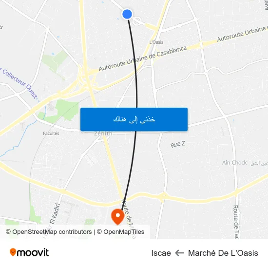 Marché De L'Oasis to Iscae map