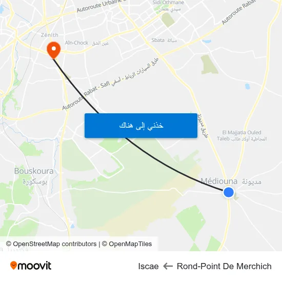 Rond-Point De Merchich to Iscae map
