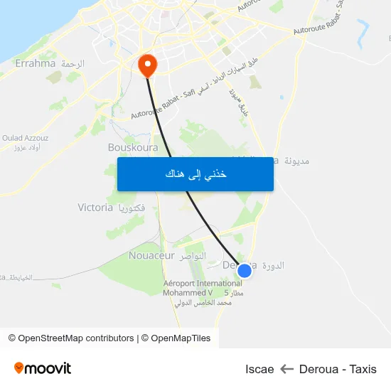 Deroua - Taxis to Iscae map