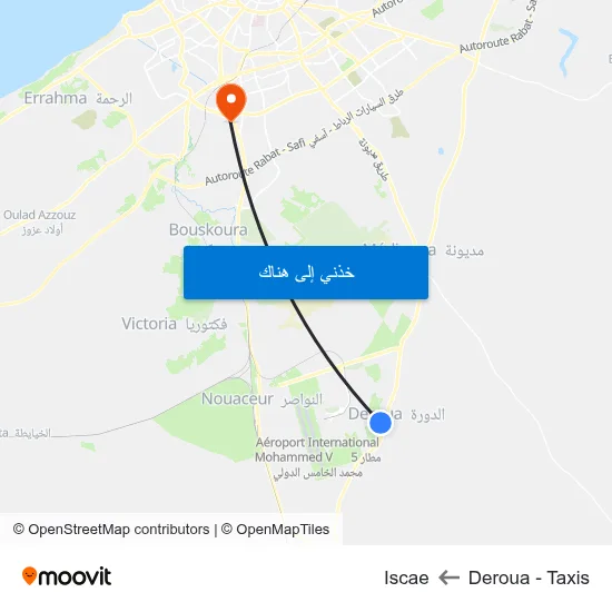 Deroua - Taxis to Iscae map