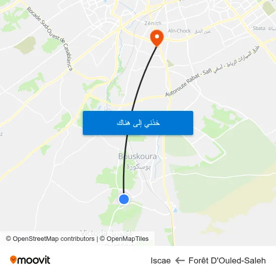 Forêt D'Ouled-Saleh to Iscae map