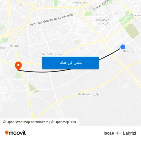 Lahrizi to Iscae map