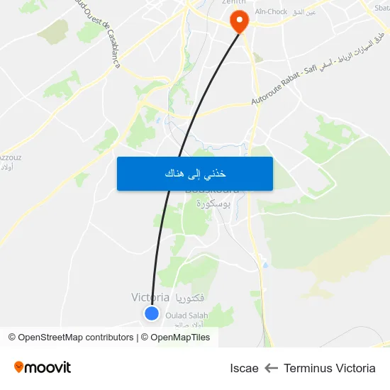 Terminus Victoria to Iscae map