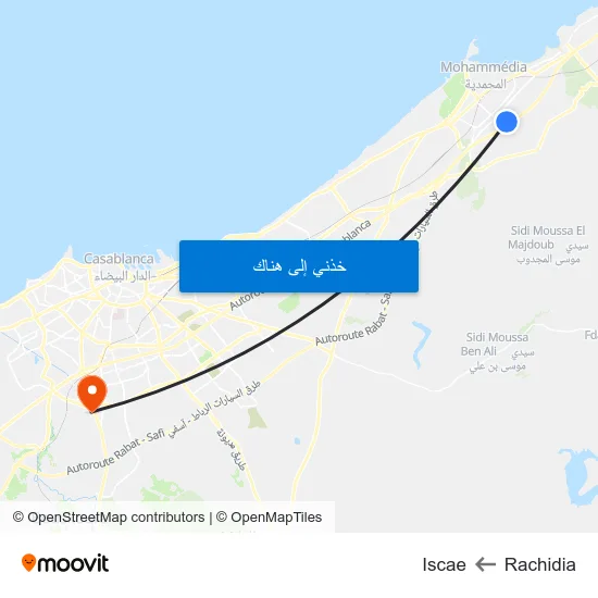 Rachidia to Iscae map