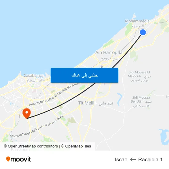 Rachidia 1 to Iscae map