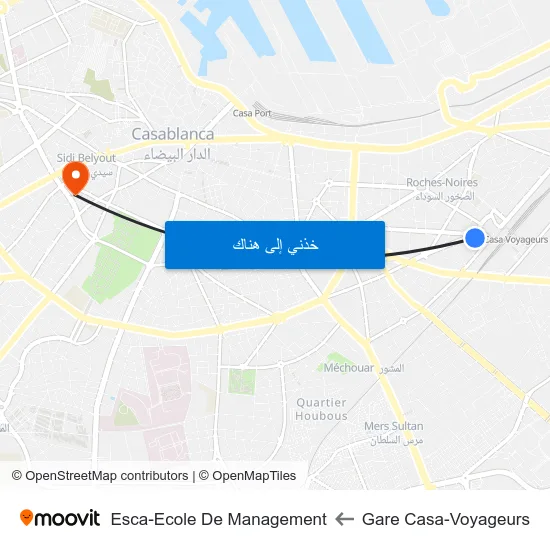 Gare Casa-Voyageurs to Esca-Ecole De Management map