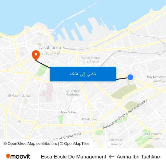 Acima Ibn Tachfine to Esca-Ecole De Management map
