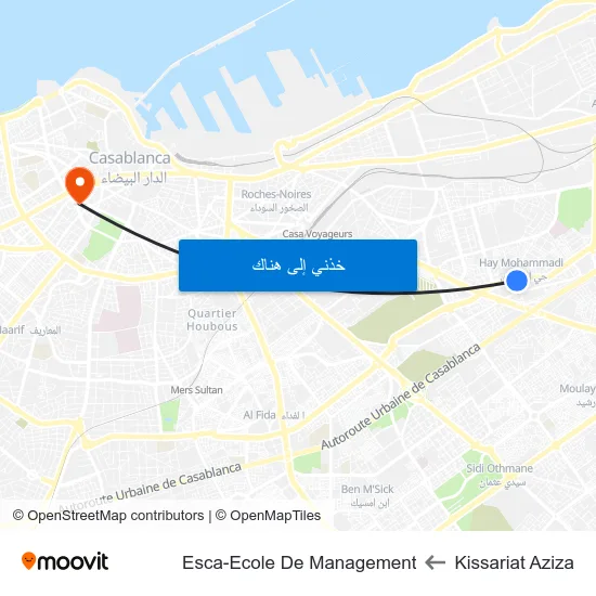 Kissariat Aziza to Esca-Ecole De Management map