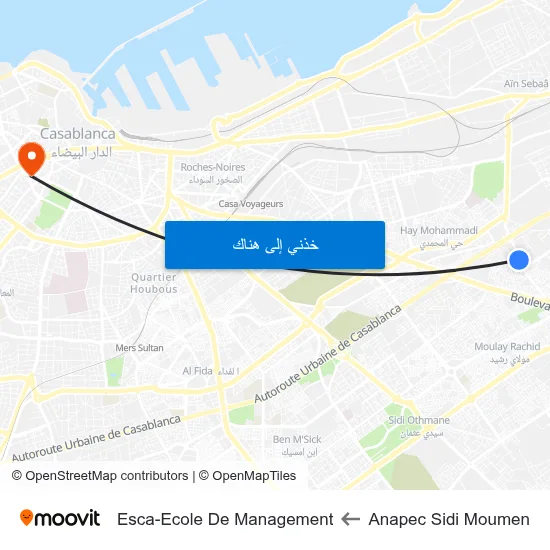 Anapec Sidi Moumen to Esca-Ecole De Management map