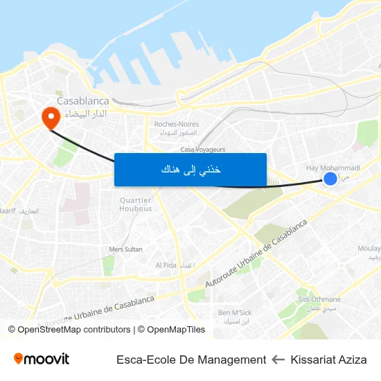 Kissariat Aziza to Esca-Ecole De Management map