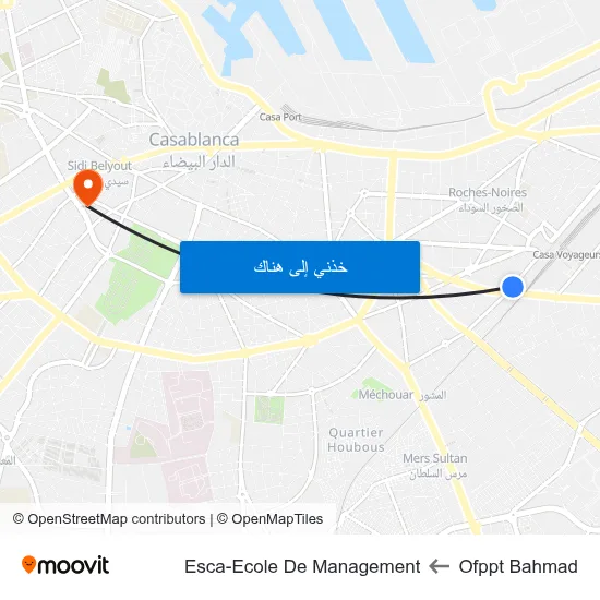 Ofppt Bahmad to Esca-Ecole De Management map