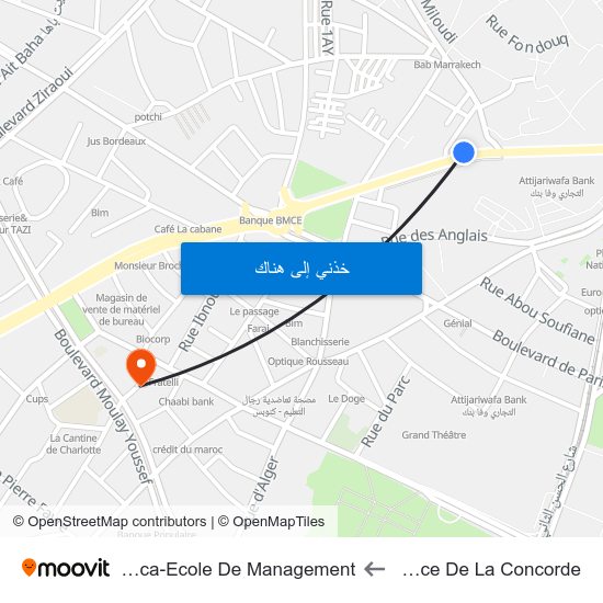 Place De La Concorde to Esca-Ecole De Management map