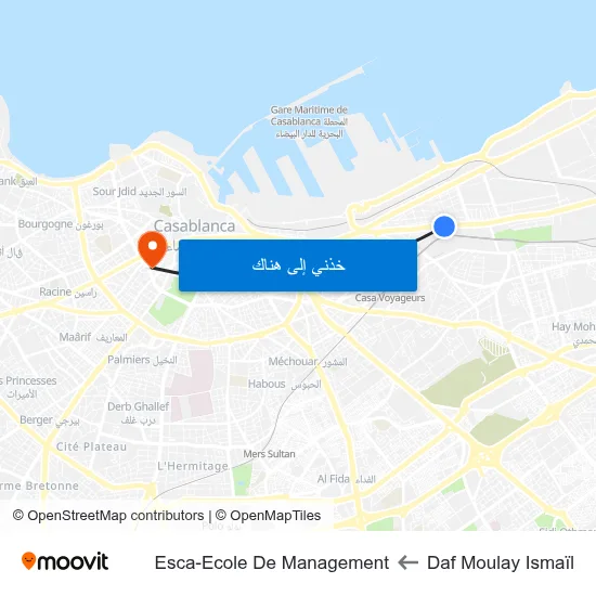 Daf Moulay Ismaïl to Esca-Ecole De Management map