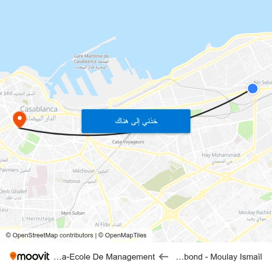 Richbond - Moulay Ismaïl to Esca-Ecole De Management map