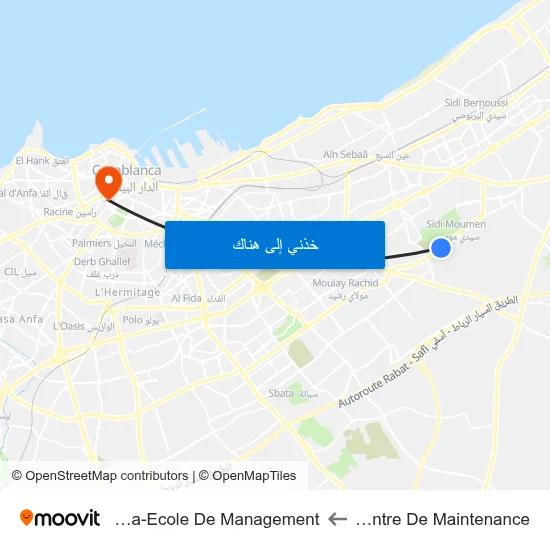 Centre De Maintenance to Esca-Ecole De Management map