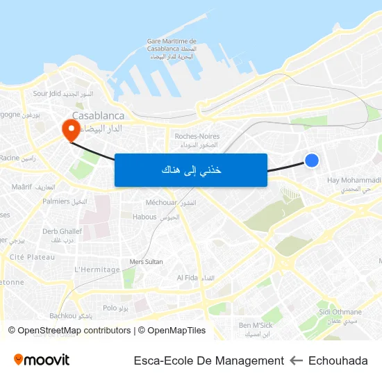 Echouhada to Esca-Ecole De Management map
