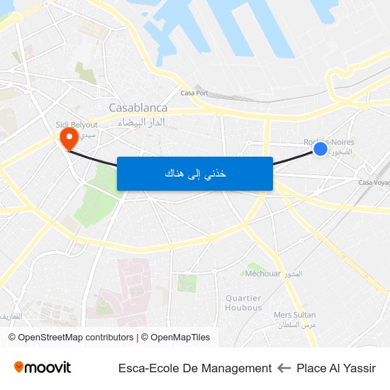 Place Al Yassir to Esca-Ecole De Management map