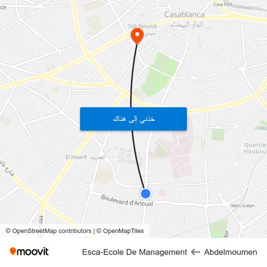 Abdelmoumen to Esca-Ecole De Management map