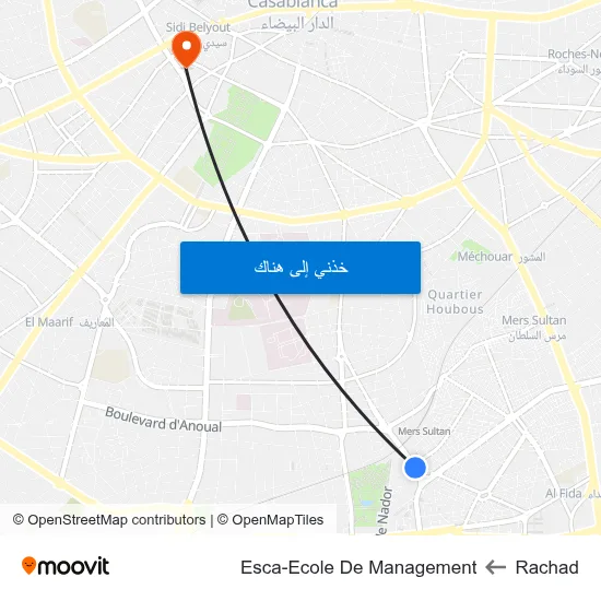 Rachad to Esca-Ecole De Management map