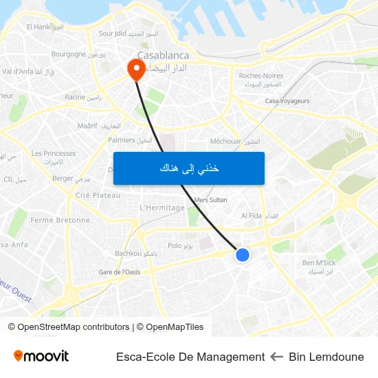 Bin Lemdoune to Esca-Ecole De Management map