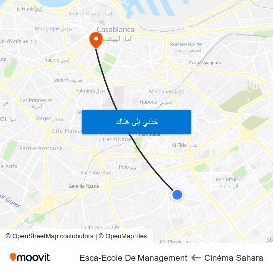 Cinéma Sahara to Esca-Ecole De Management map