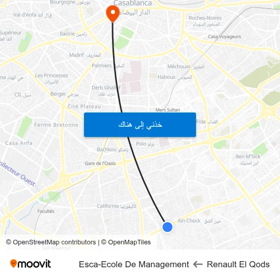 Renault El Qods to Esca-Ecole De Management map