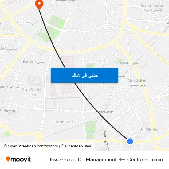 Centre Féminin to Esca-Ecole De Management map