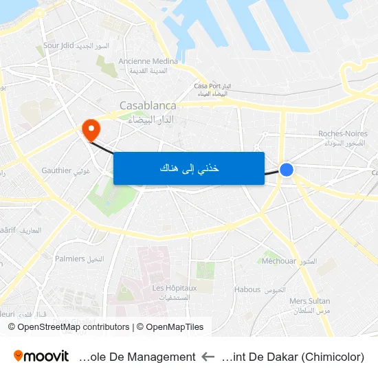 Rond-Point De Dakar (Chimicolor) to Esca-Ecole De Management map