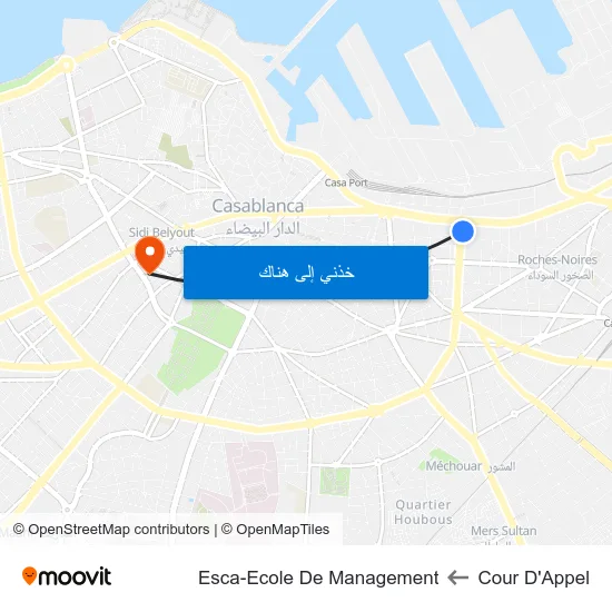 Cour D'Appel to Esca-Ecole De Management map