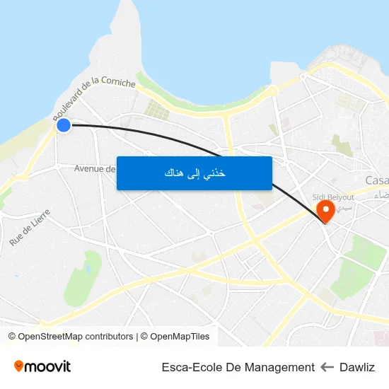 Dawliz to Esca-Ecole De Management map