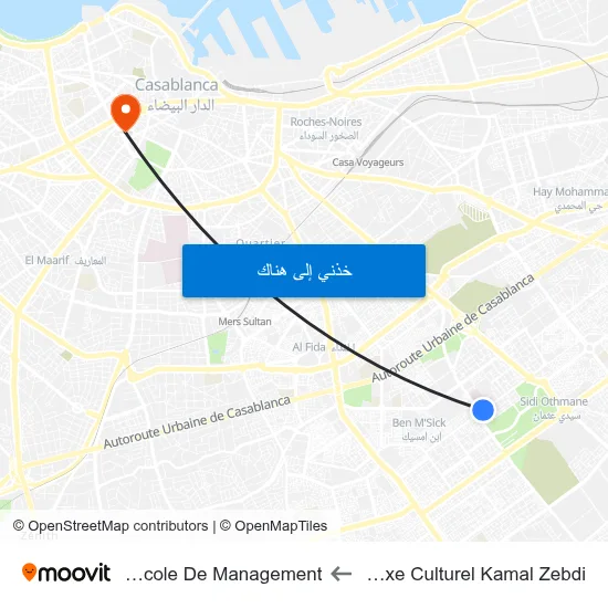 Complexe Culturel Kamal Zebdi to Esca-Ecole De Management map