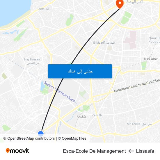 Lissasfa to Esca-Ecole De Management map