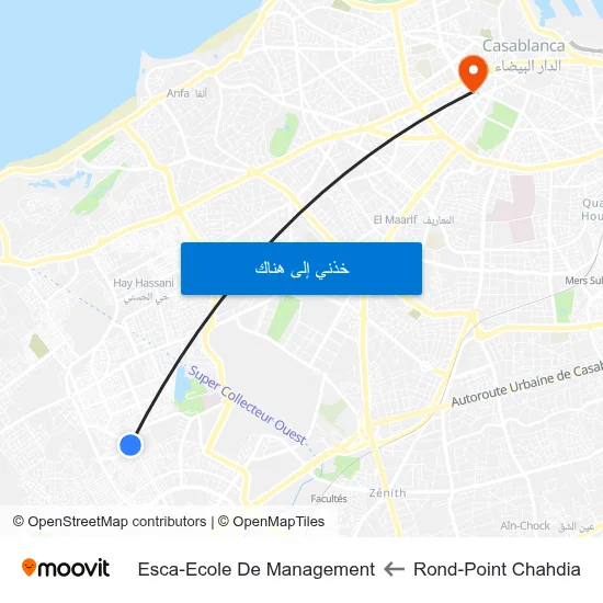 Rond-Point Chahdia to Esca-Ecole De Management map