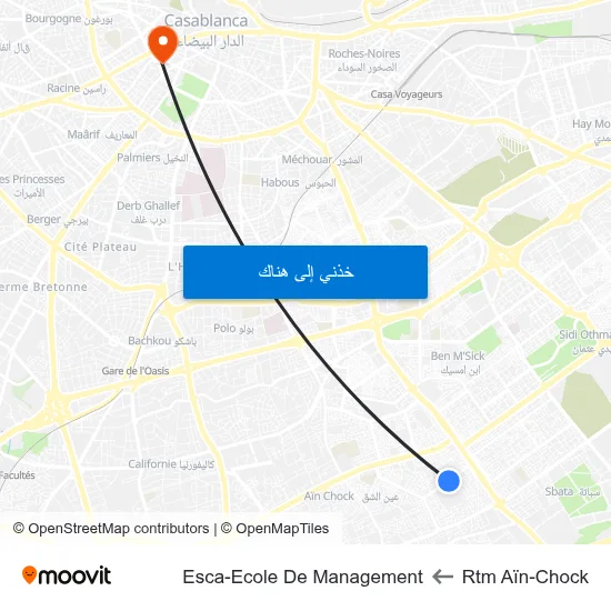 Rtm Aïn-Chock to Esca-Ecole De Management map
