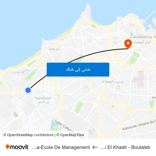 Sidi El Khadir - Boutaleb to Esca-Ecole De Management map