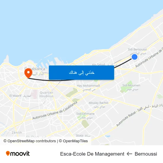 Bernoussi to Esca-Ecole De Management map