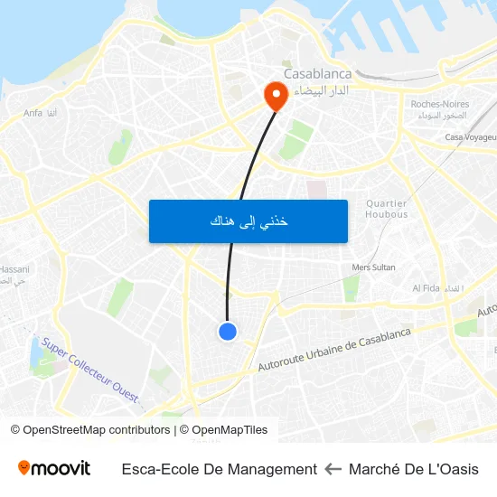 Marché De L'Oasis to Esca-Ecole De Management map