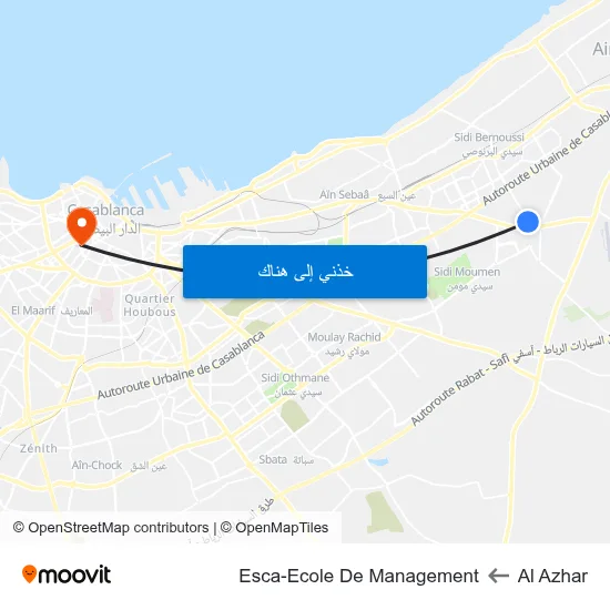 Al Azhar to Esca-Ecole De Management map