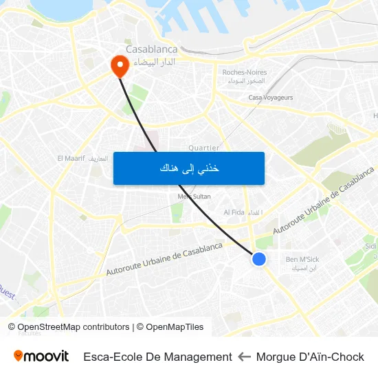 Morgue D'Aïn-Chock to Esca-Ecole De Management map