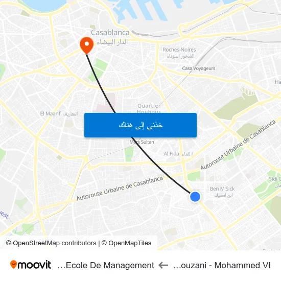 Dar Touzani - Mohammed VI to Esca-Ecole De Management map